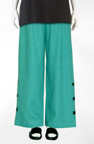 Button Palazzo Pant in Seabreeze Roma