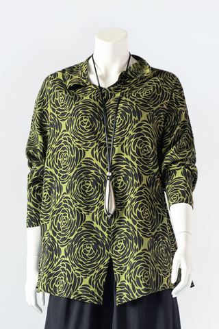 Madrid Top in Green Storm Papyrus