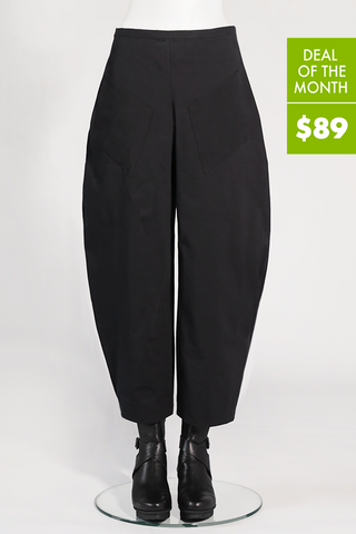 Zip Pant in Black Smooth