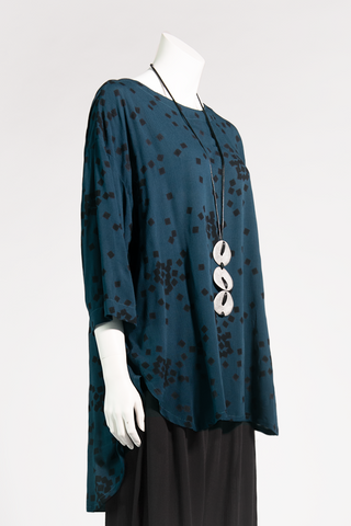 Longback Top in Teal Cubist