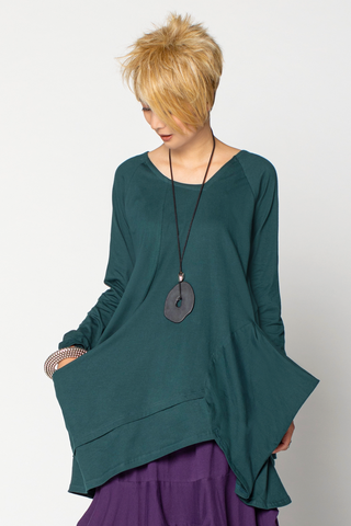 L/S Meteor Tunic in Teal Toyko