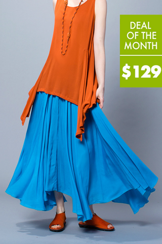 Full Circle Skirt in Turquoise Delphi