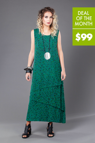 Diagonal Layer Dress in Terrazzo Crinkle