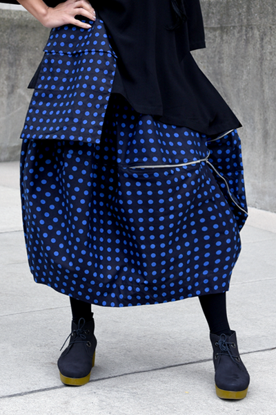Sonoma Skirt in Black & Blue Polka Dots Carnaby