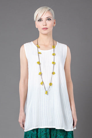 Y-Tank in White Fellini Crinkle