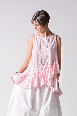 Ruffle Tank in Pink Shibuya Carnaby