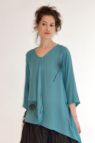 Soho Top in Capri Print Crinkle