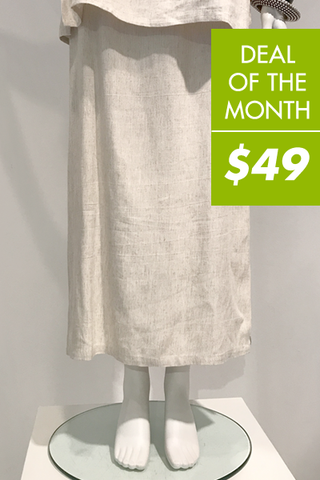 Side Split Skirt in Natural Papyrus