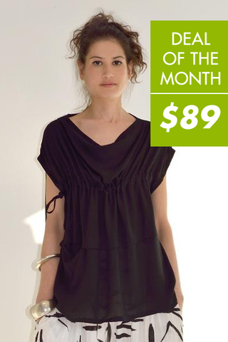 Pelican Top in Black Crinkle