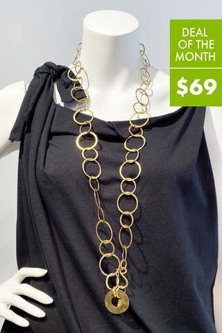 Circles Necklace in Brass Tone
