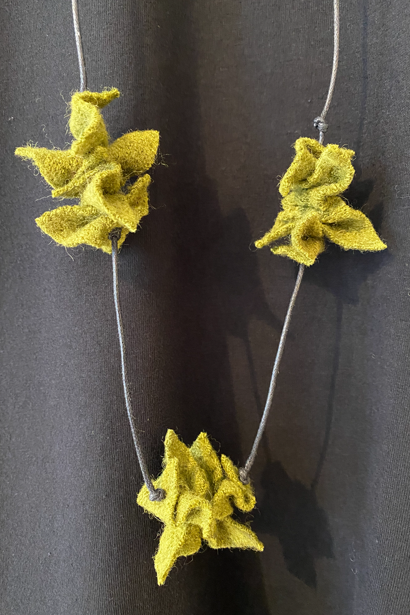 Origami Necklace in Chartreuse Felt