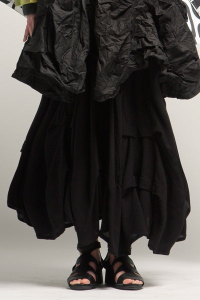 Manifold Skirt in Black Crinkle