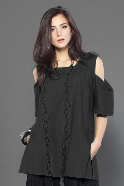 O.P.S. Top in Black Papyrus