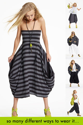 The Convertible One in Black/Grey Stripe Danube